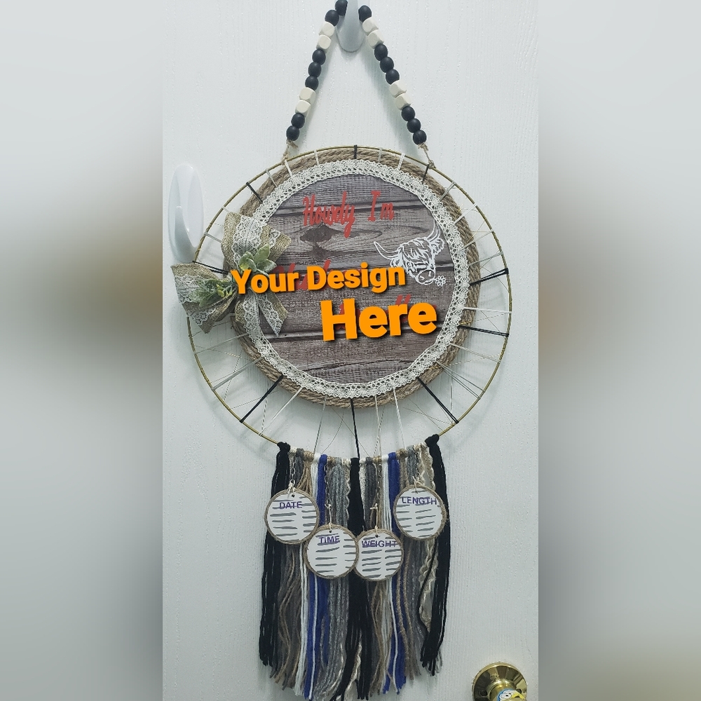 Custom, made to order Birth Announcement Door Hanger